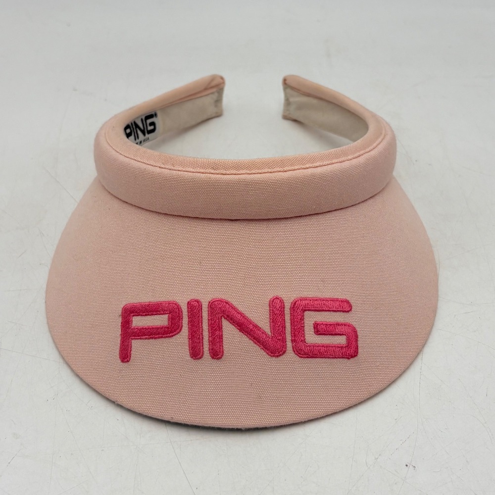 PING Golf Visor Women OS Pink Vintage Clip On Made in USA Embroidered Logo